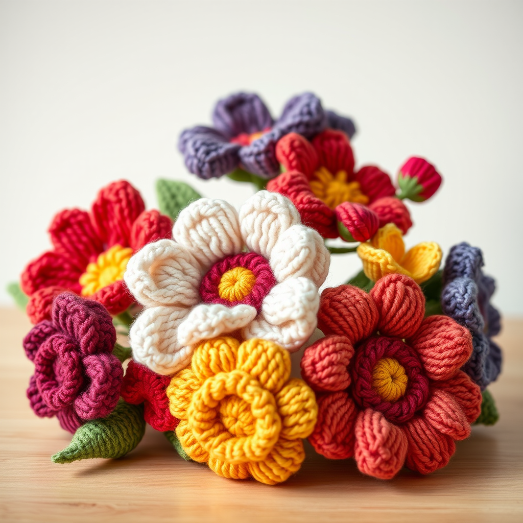 Vibrant Crochet Amigurumi Flower Bouquet