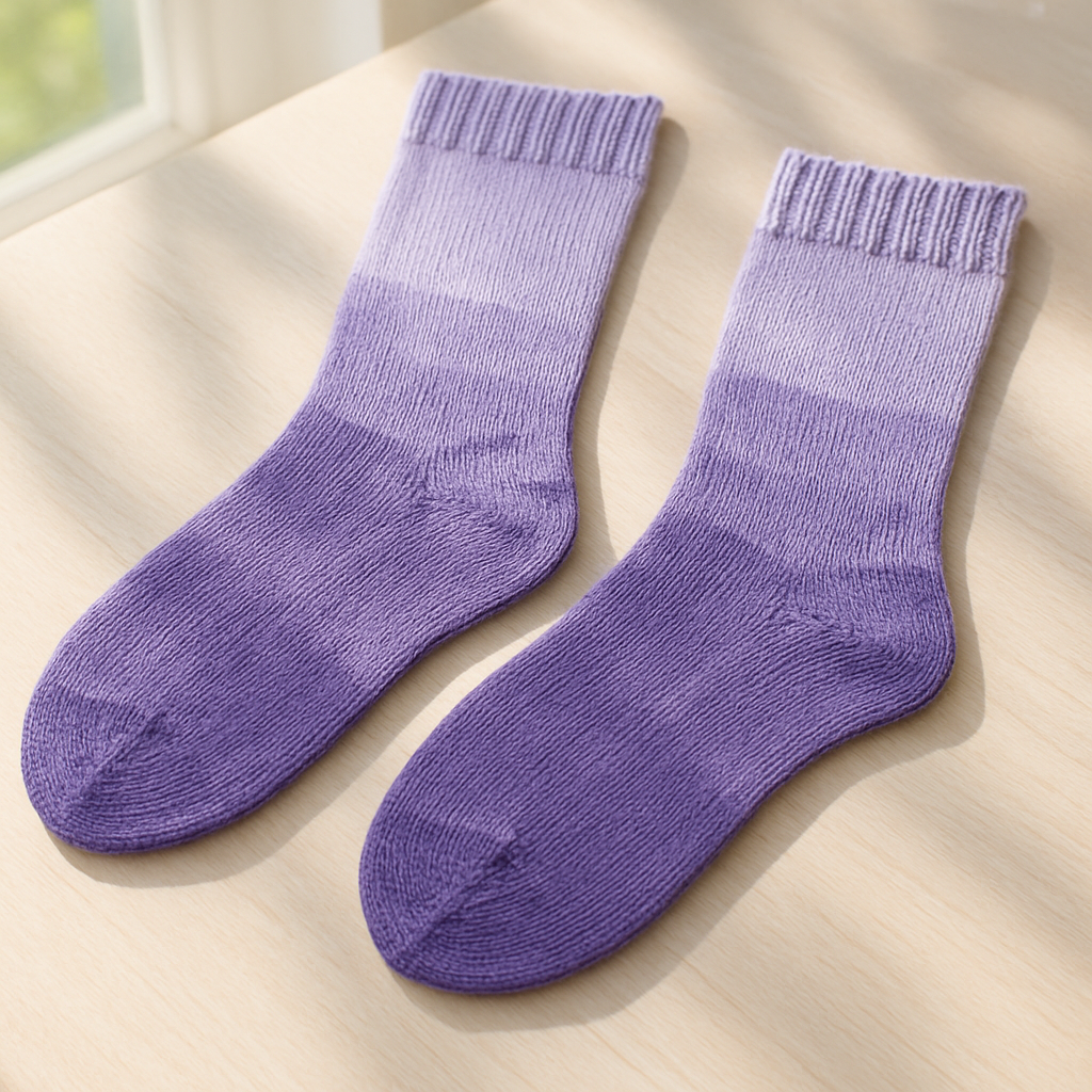 Monochromatic Gradient Striped Socks - Free Pattern