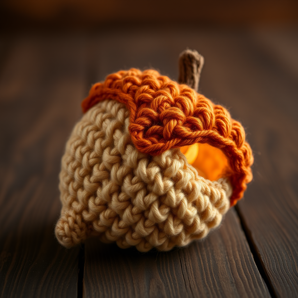 The Enchanted Acorn Tea Light Cozy: A Free Crochet Pattern for a Whimsical Forest Luminary
