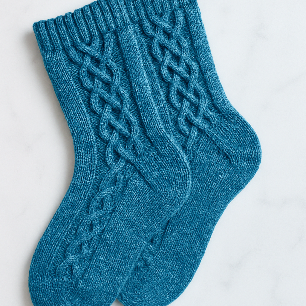Y2K Ocean Wave Textured Socks - Free Pattern