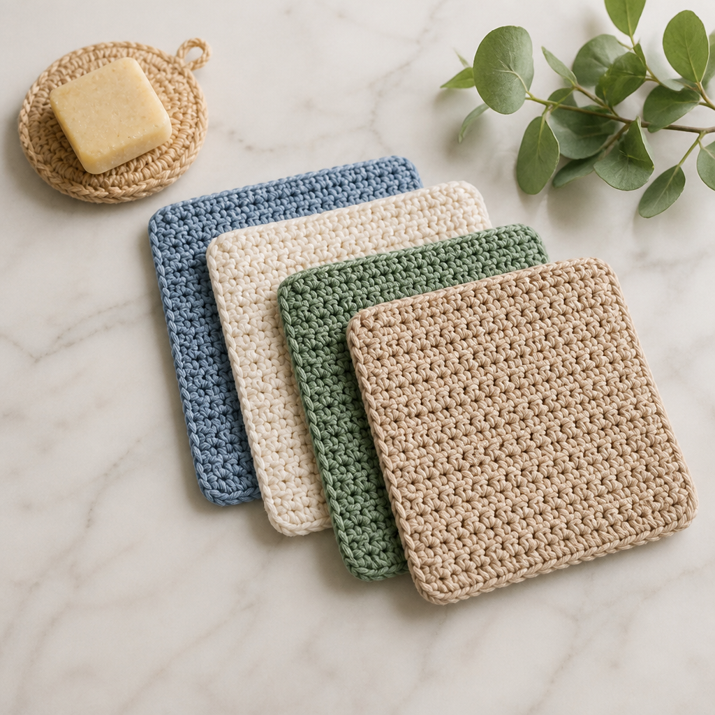 Crochet Simple Elegant Textured Washcloth Set Free Pattern