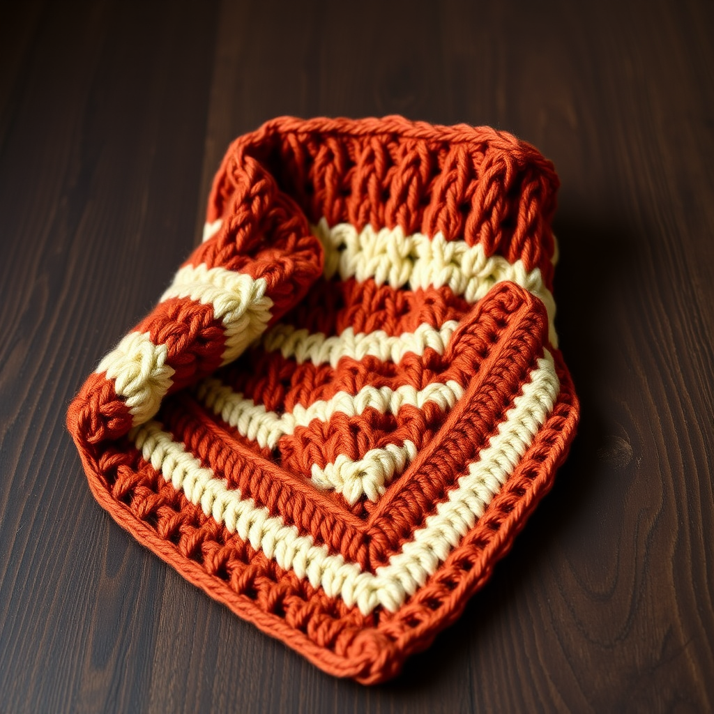The Terra Cotta Tile Bandana: A Free Knitting Pattern for a Textured, Geometric Neck Accessory