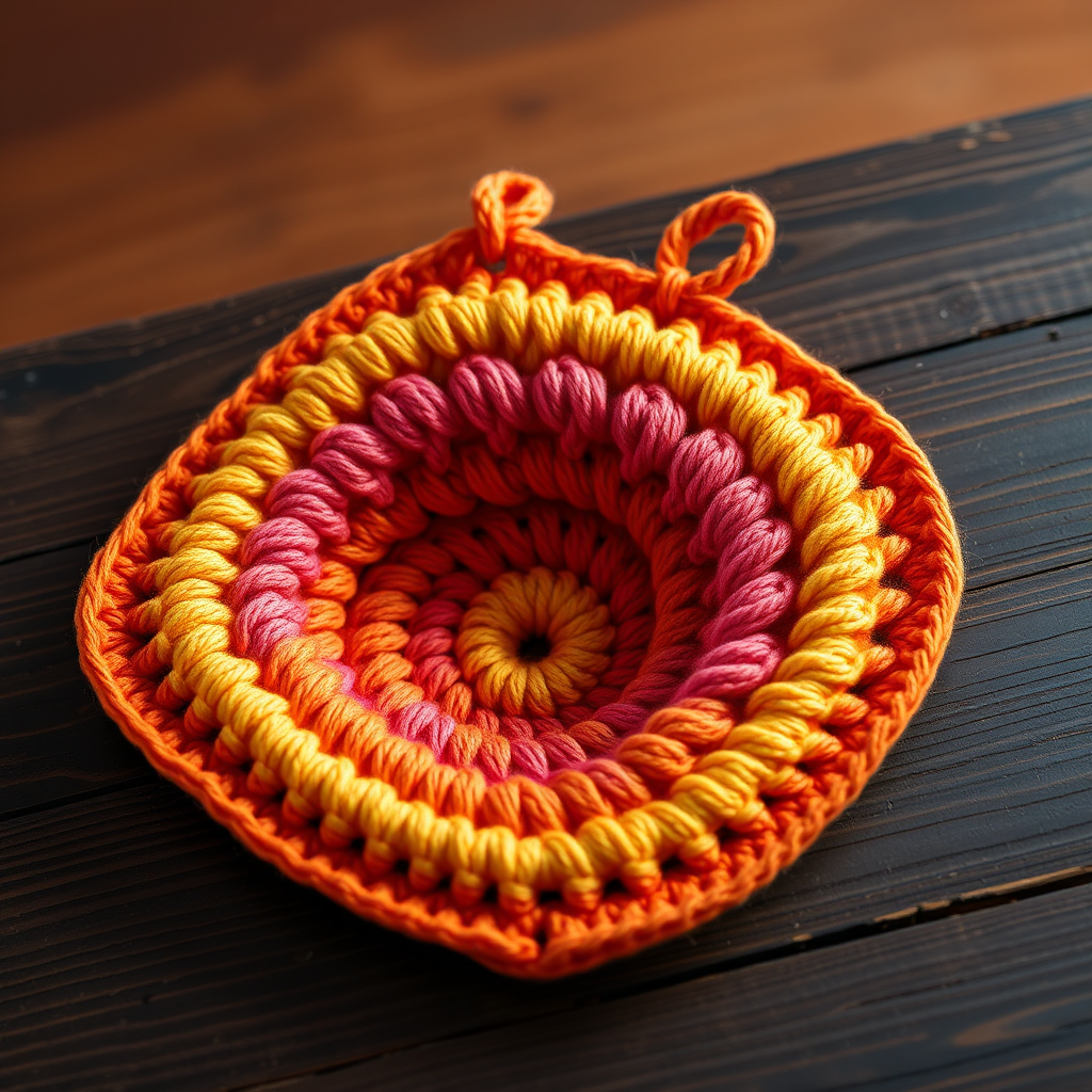 Sunset Waves Potholder Free Pattern