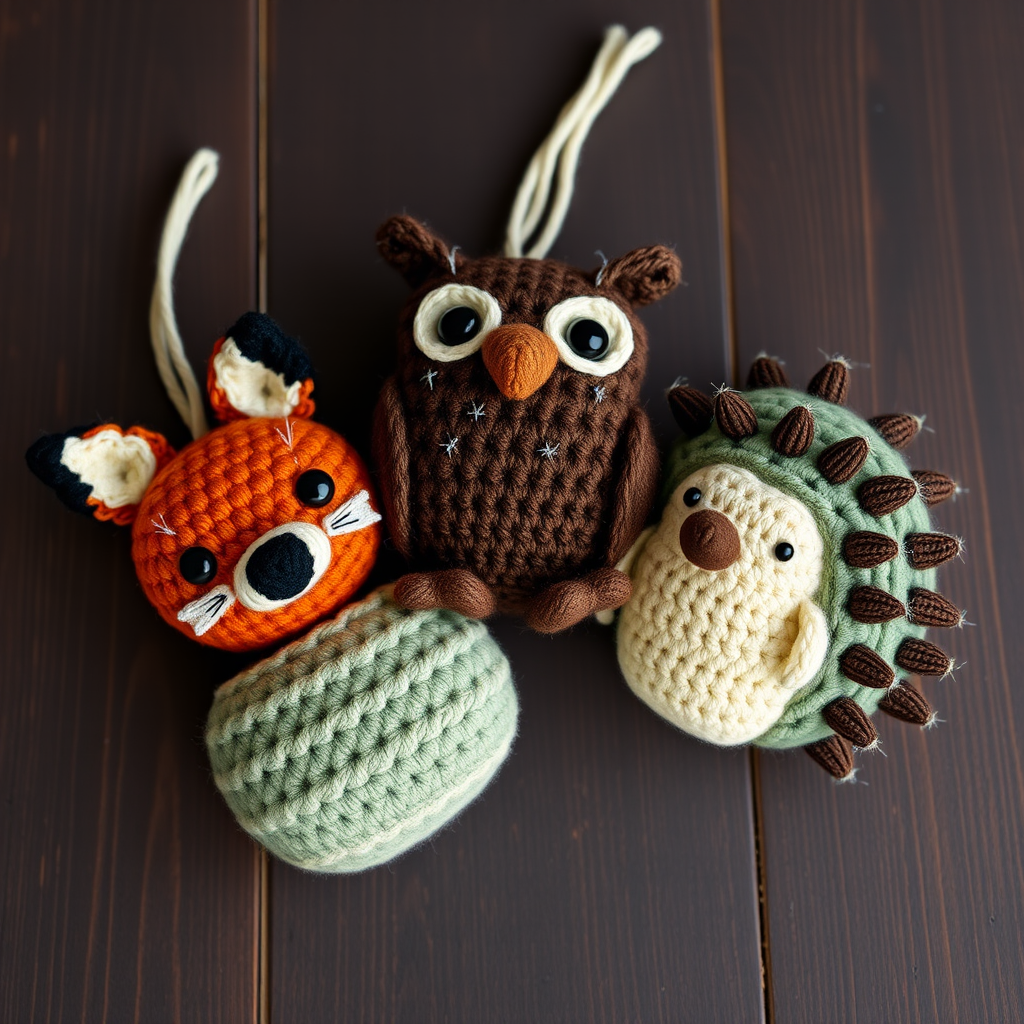Frosted Forest Friends: Crochet Woodland Ornament Trio Free Pattern