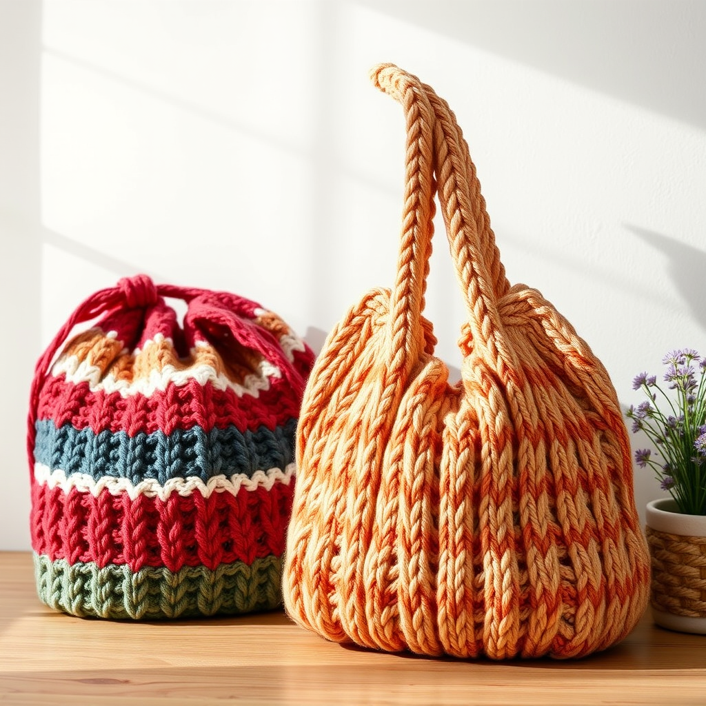 Chunky Knit Market Bags Pattern
