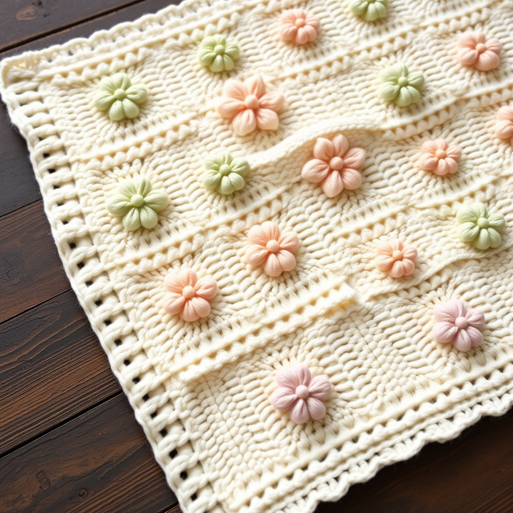 Spring Awakening Bloom Blanket Free Pattern – Knit a Garden of Textured Petals