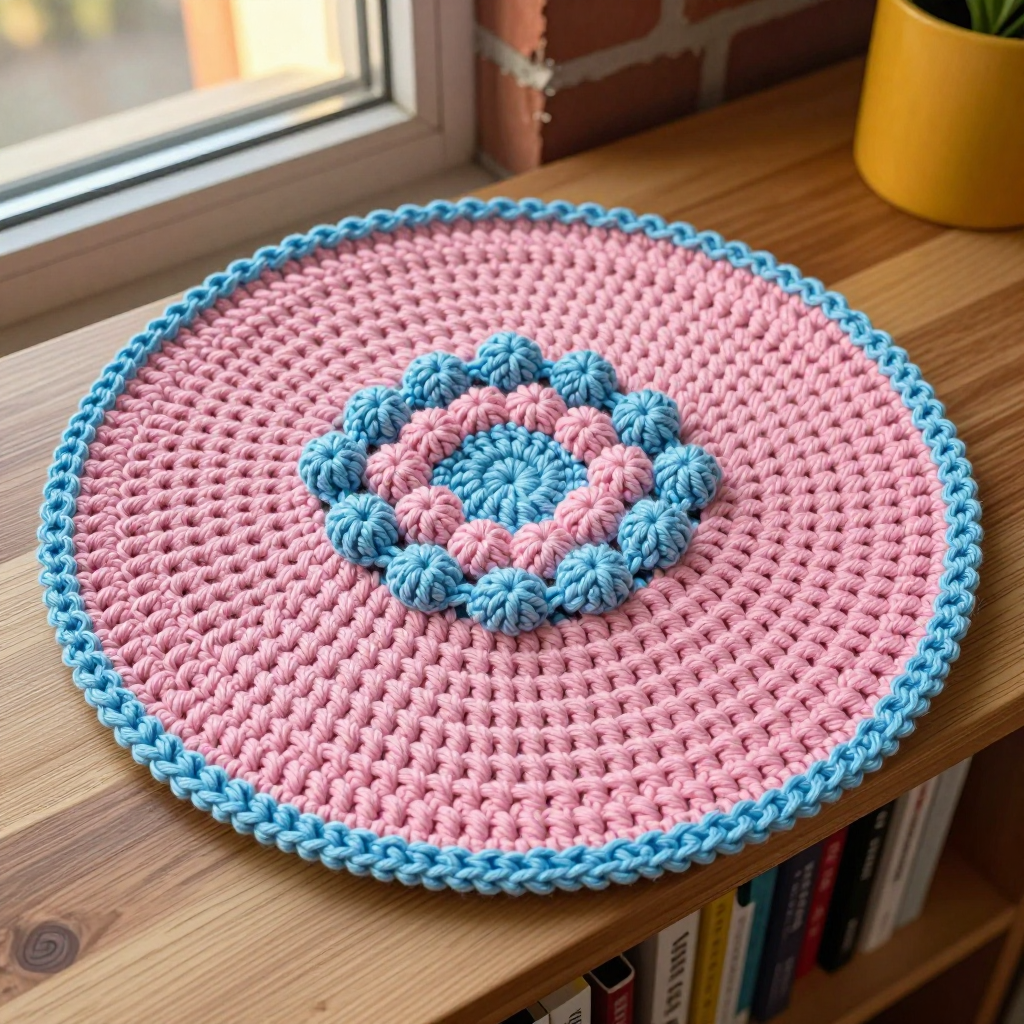 Argyle Bobble Cup Holder Coasters Free Crochet Pattern