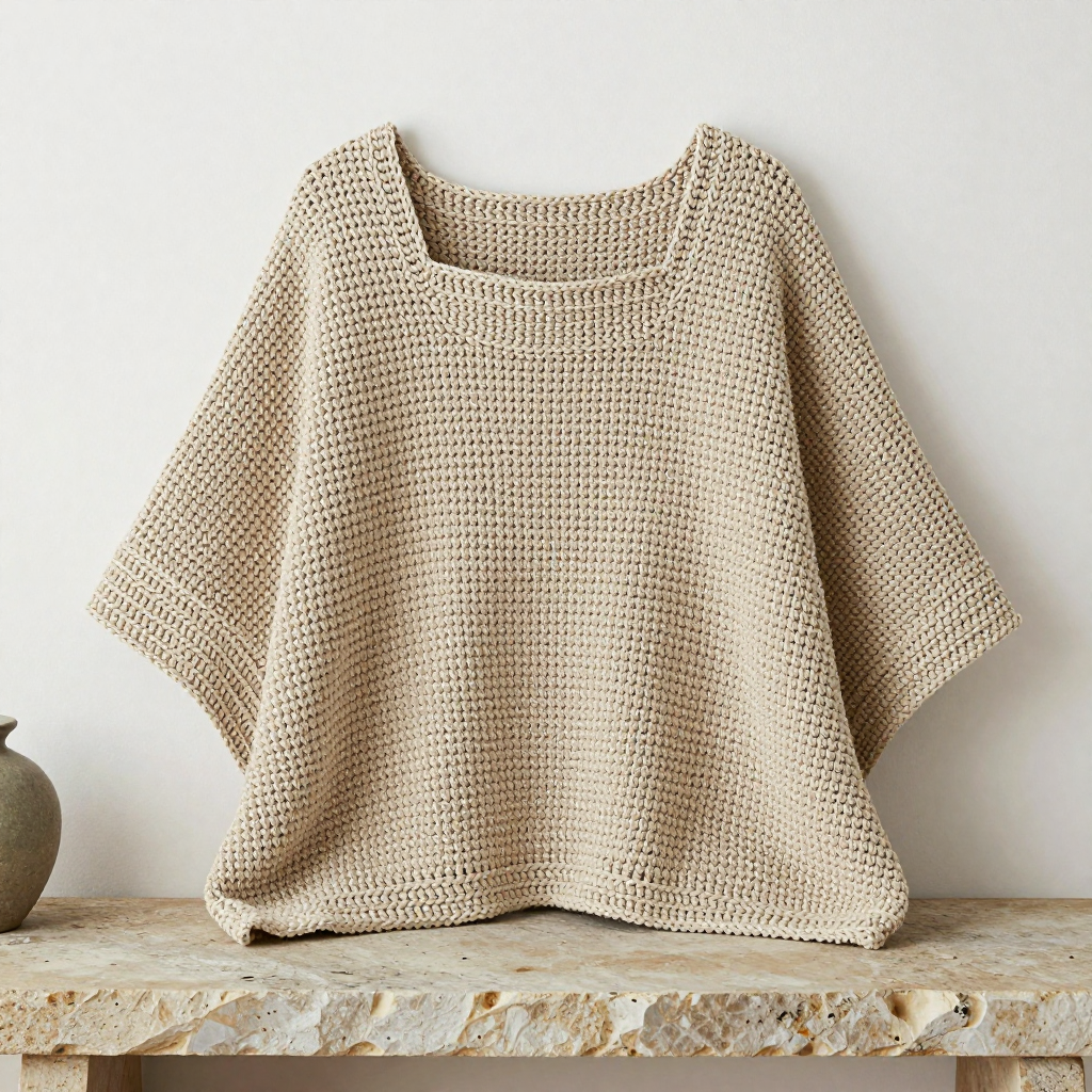 Stone Path Two-Panel Crochet Poncho Free Pattern