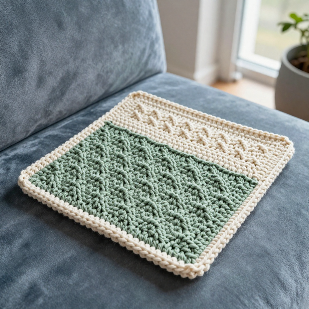 Sage Ripple Crochet Coaster Free Pattern