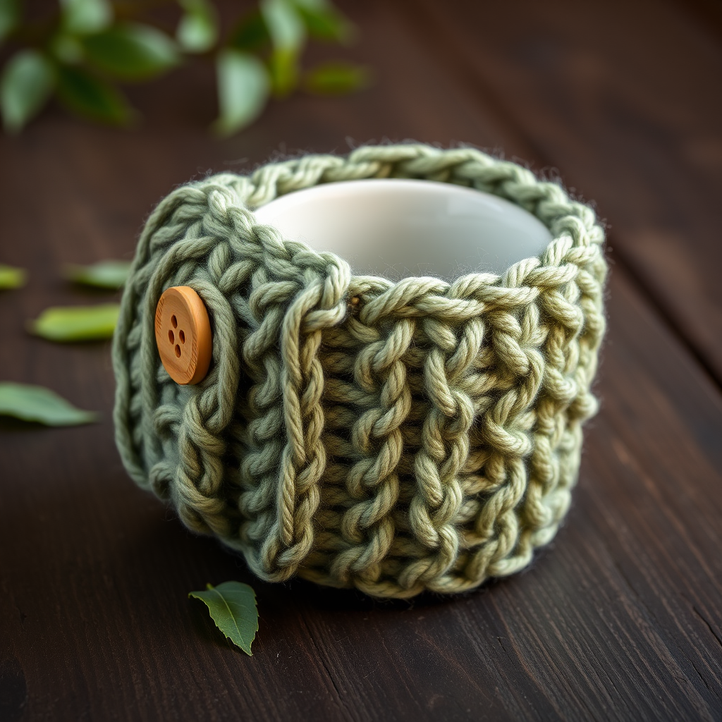Whispering Willow Cable Knit Coffee Cozy Free Pattern – A Forest-Inspired Mug Hug