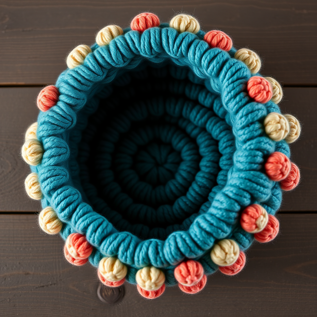 Coral Cascade Storage Basket Free Pattern – A Knitted Ocean-Inspired Organizer