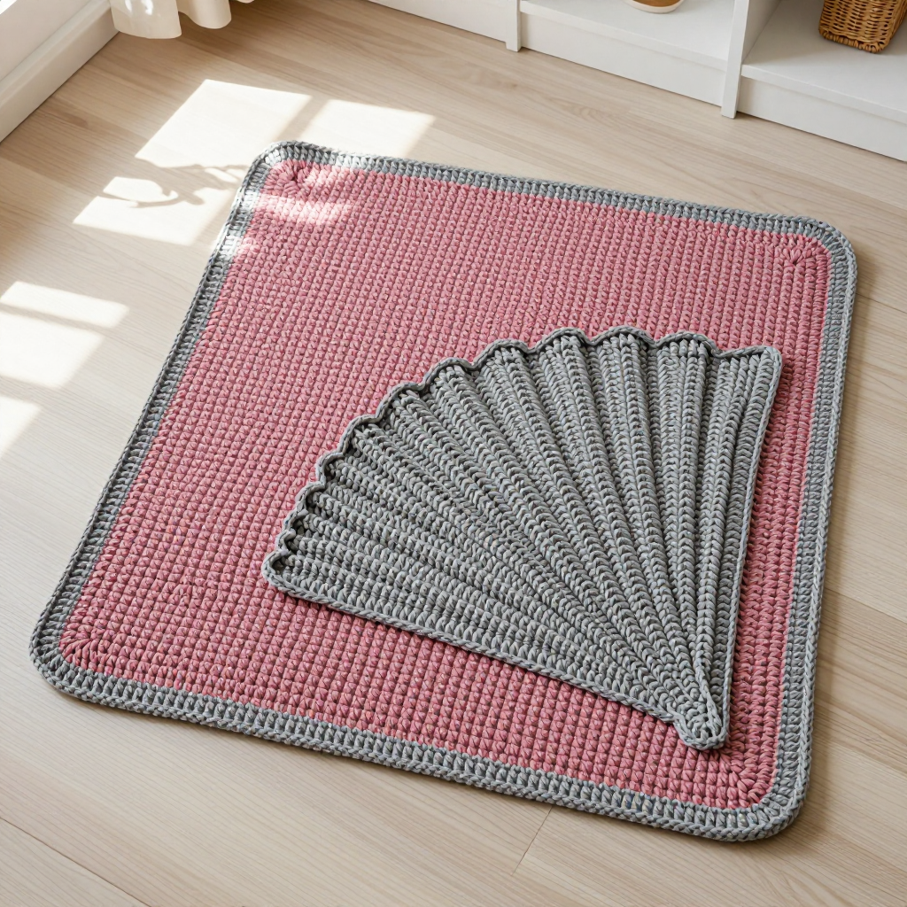 Art Deco Corner Fan Crochet Cushion Free Pattern