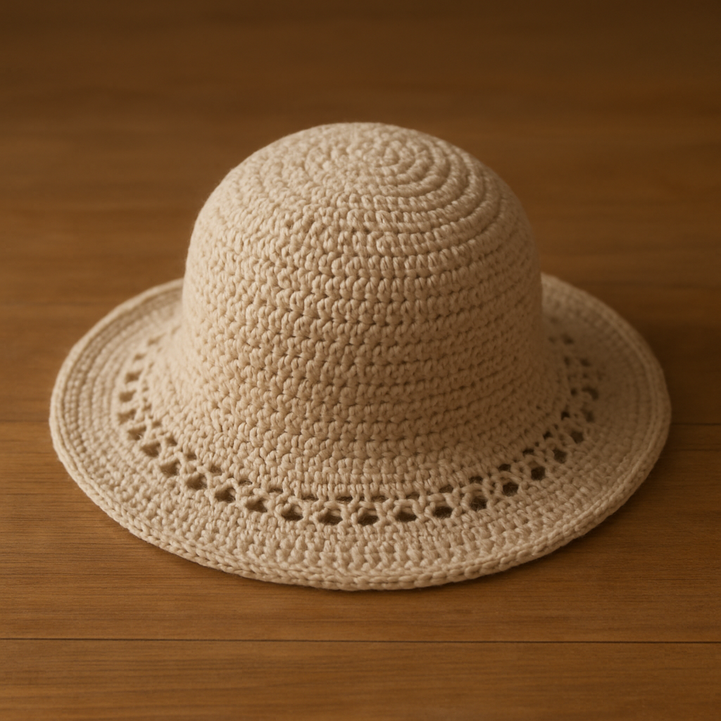 Crochet Airy Summer Brimmed Sun Hat Free Pattern