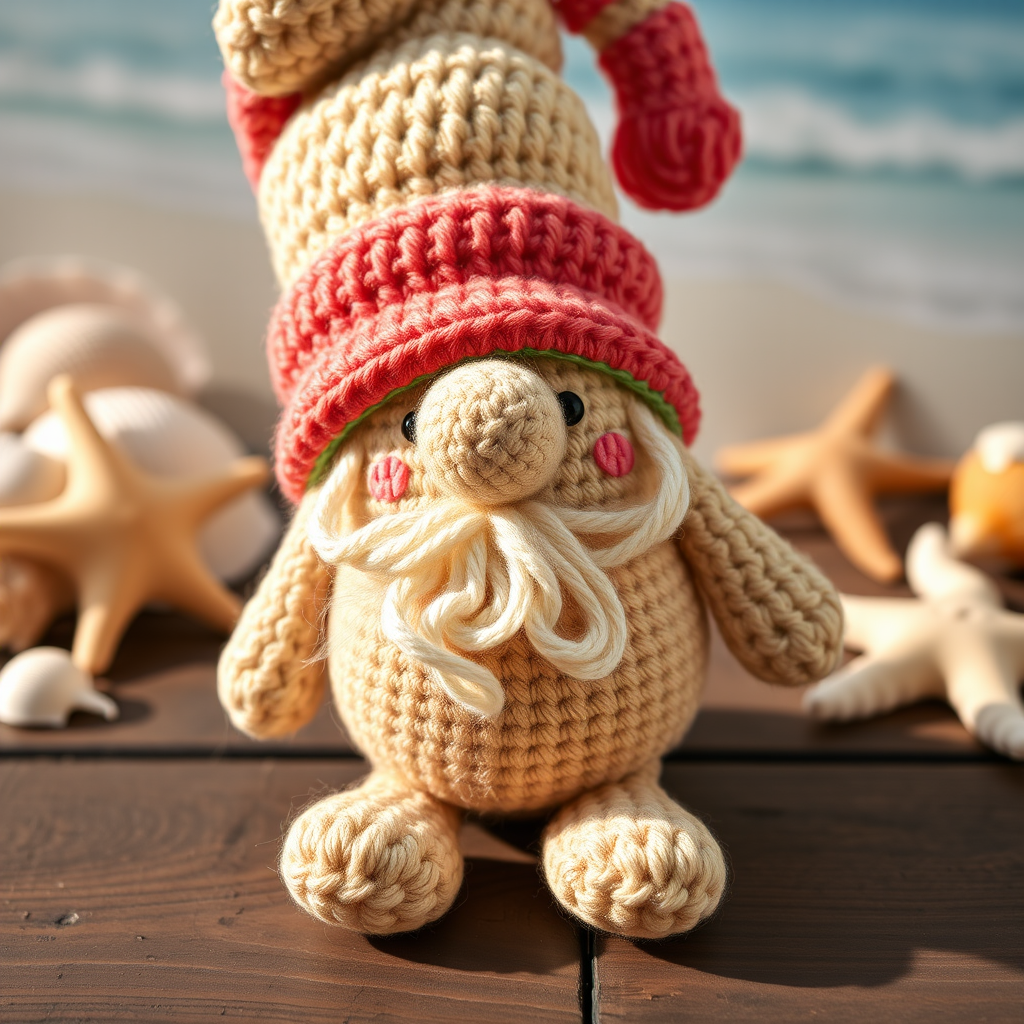 Sun-Kissed Seashell Gnome Free Pattern – Crochet a Coastal Summer Companion