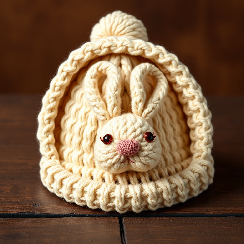 The Whimsical Woodland Bunny Hat Free Pattern – Crochet a Cozy Messy Bun Beanie with Appliqué Ears
