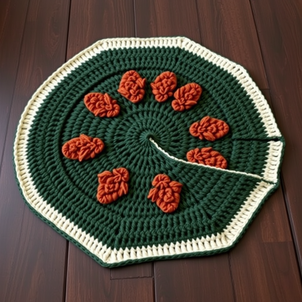 Frosted Pinecone Hexagon Tree Skirt Free Pattern – Crochet a Woodland Wonder