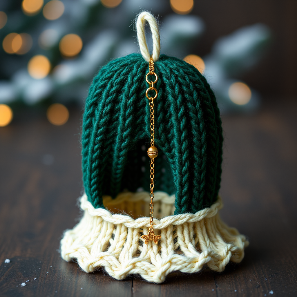 Frosted Fir Bell Ornament Free Pattern – Knit a Nordic Winter Charm