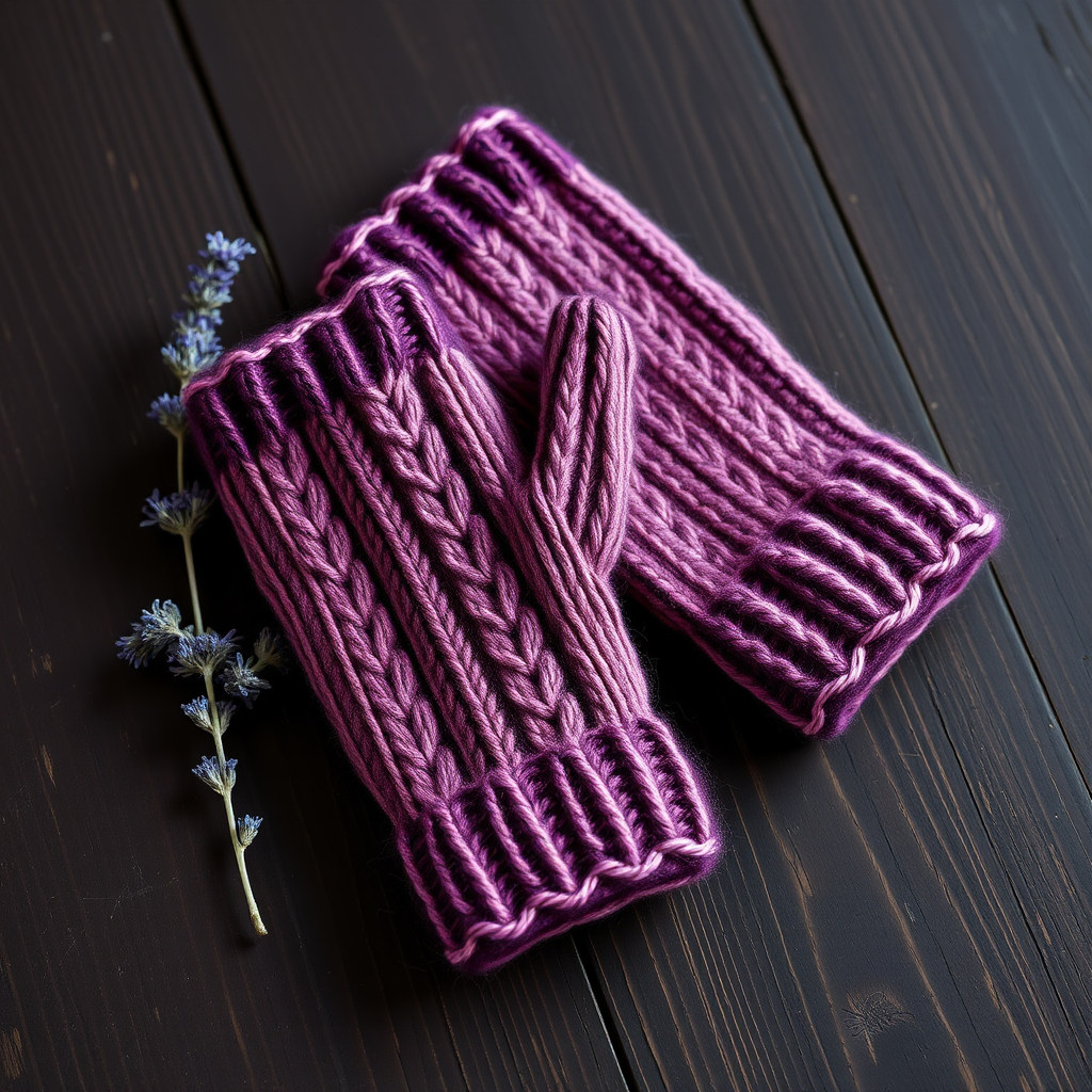 Petunia Texting Gloves Free Pattern – Knitted Cable & Lace Fingerless Mitts
