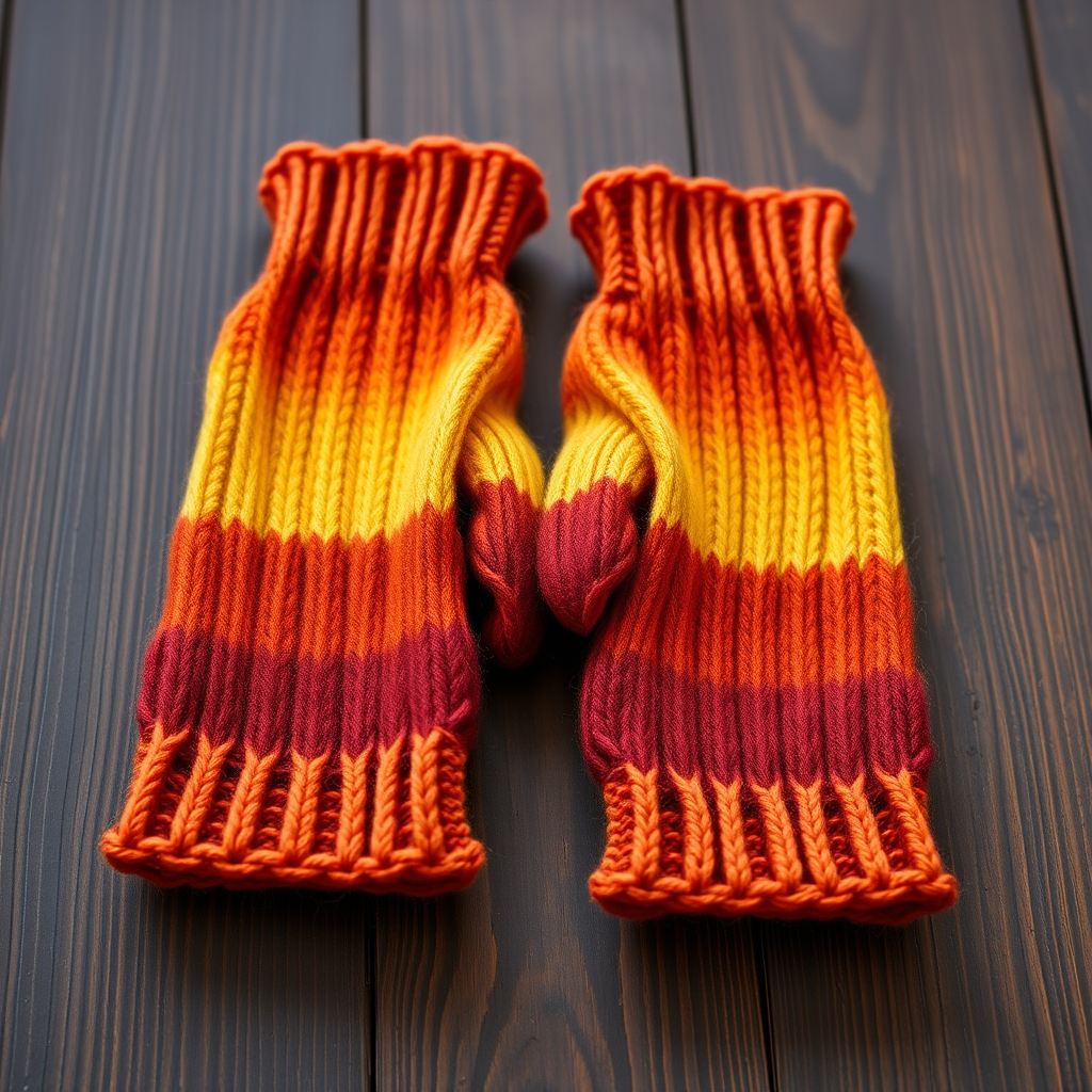 Emberglow Split Finger Mitts Free Pattern – A Knitted Sunset Ridge Hand Warmer