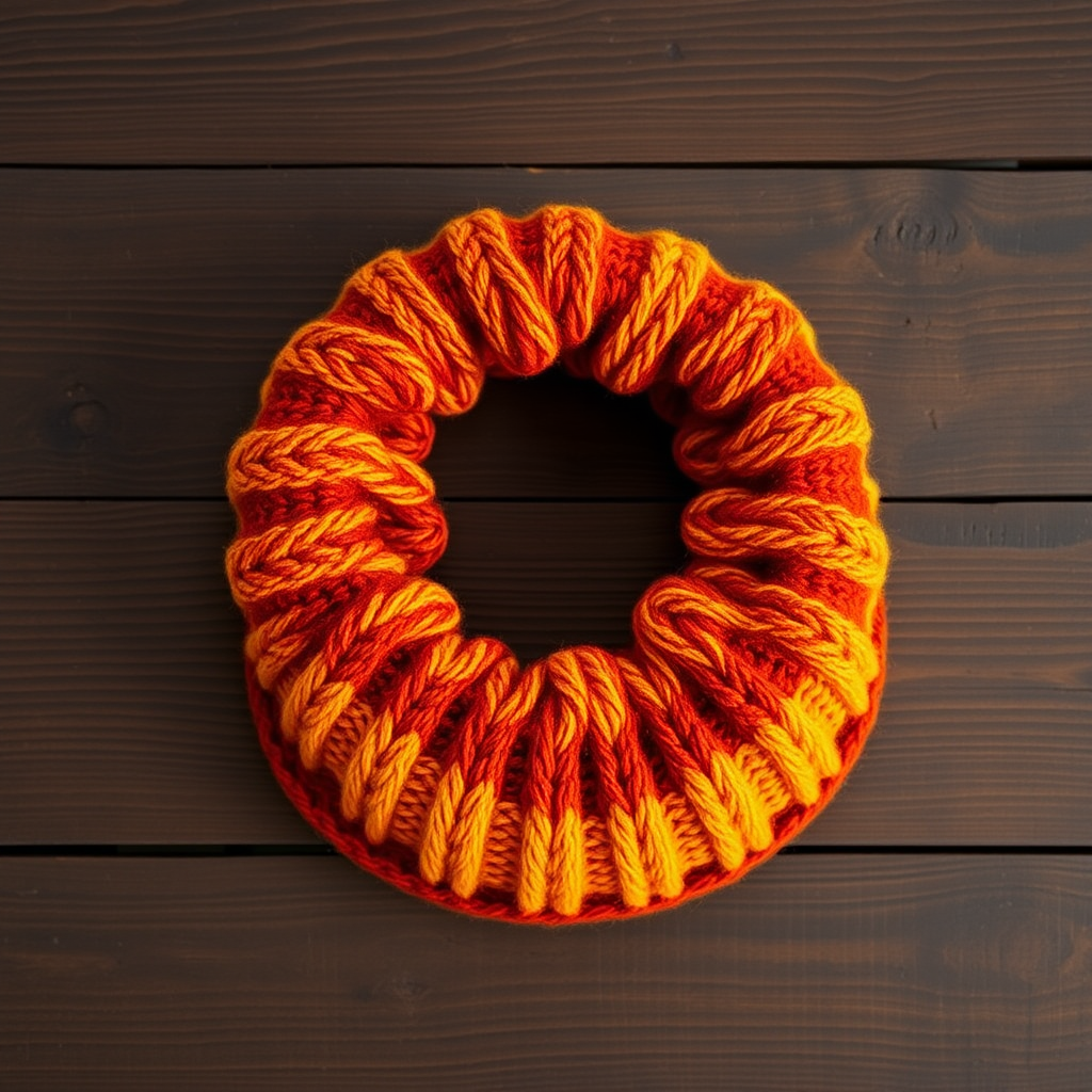 Emberglow Harvest Cowl Free Pattern – Knitted Autumnal Flame Stitch Wrap