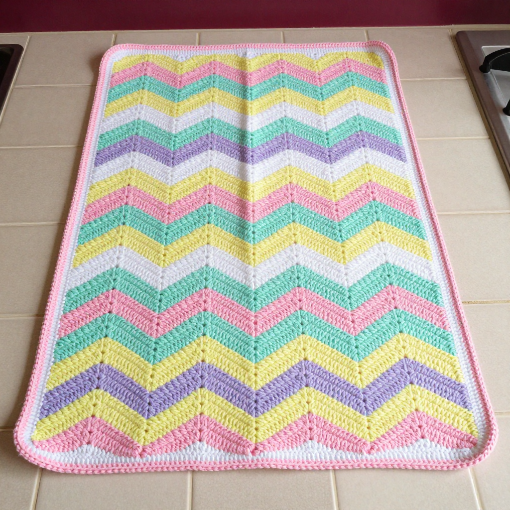 Ripple Candy Stripe Crochet Towel Free Pattern