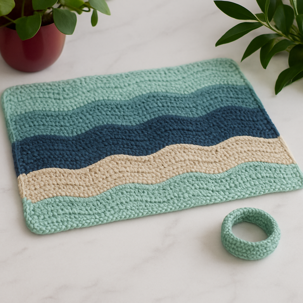 Oceanic Waves Placemats & Napkin Rings Free Pattern