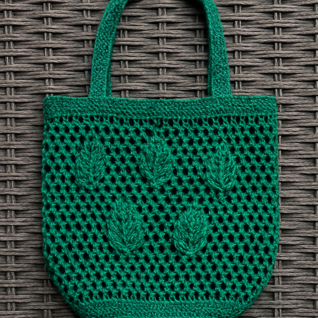 Eco-Leaf Lattice Grocery Sack Free Pattern