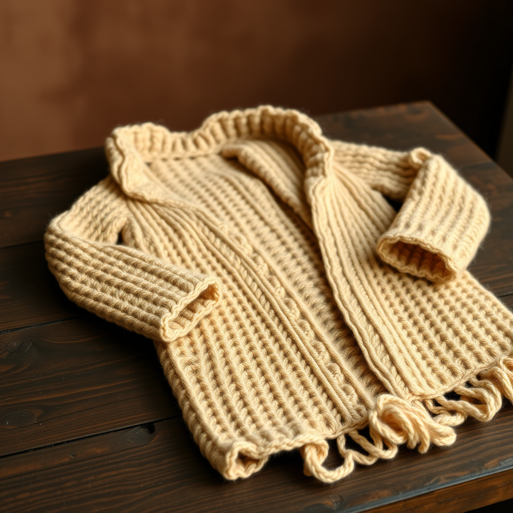 The Driftwood Duster: A Free Knitting Pattern for a Long, Textured, Open-Front Cardigan with a Woven Collar