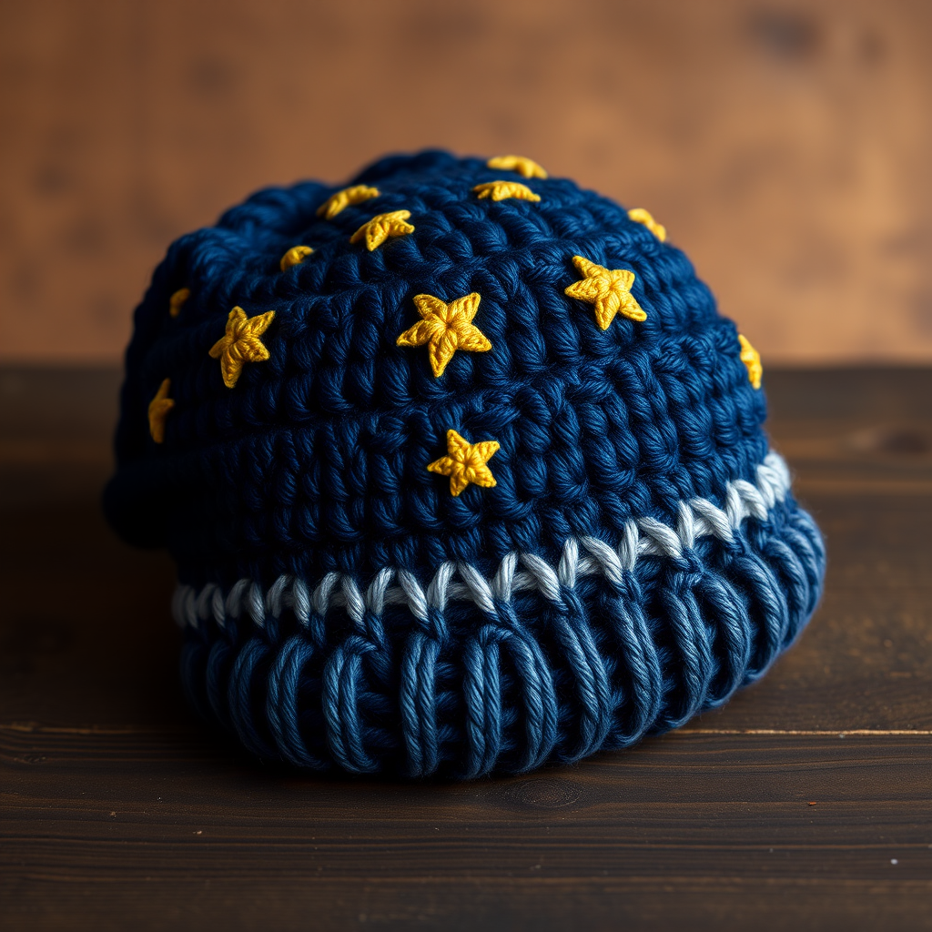 The Celestial Slouch Beanie Free Pattern – Crochet a Starry Night Sky Hat