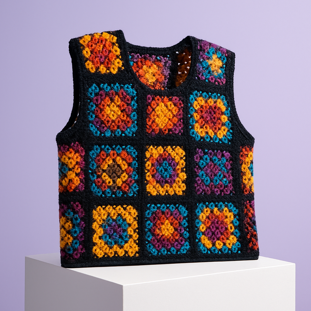 Retro Granny Square Vest Free Pattern