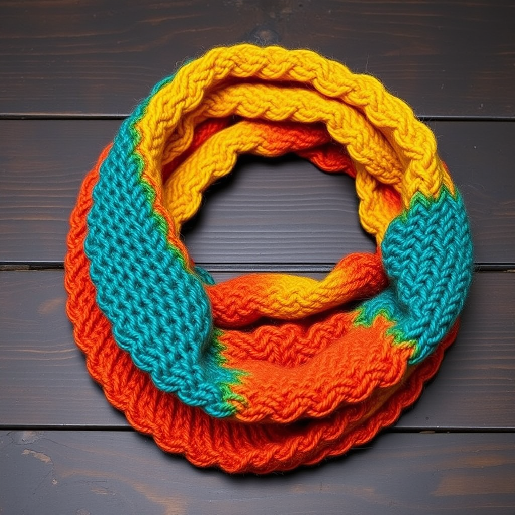 Emberglow Aurora Cowl Free Pattern – Gradient Knit with Drifting Smoke Stitches