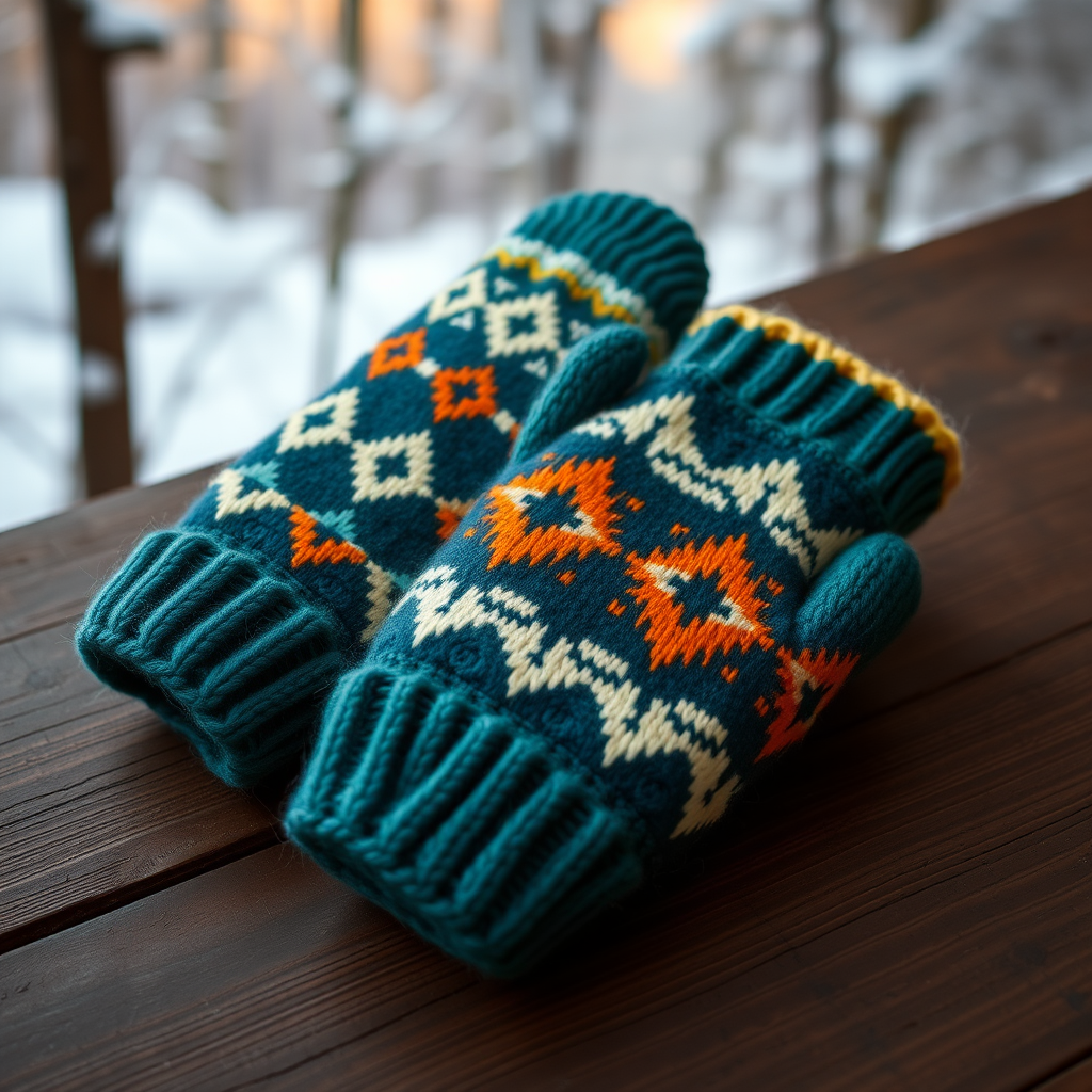 The Nordic Aurora Mitten Free Pattern – A Knitted Fair Isle and Seed Stitch Winter Classic