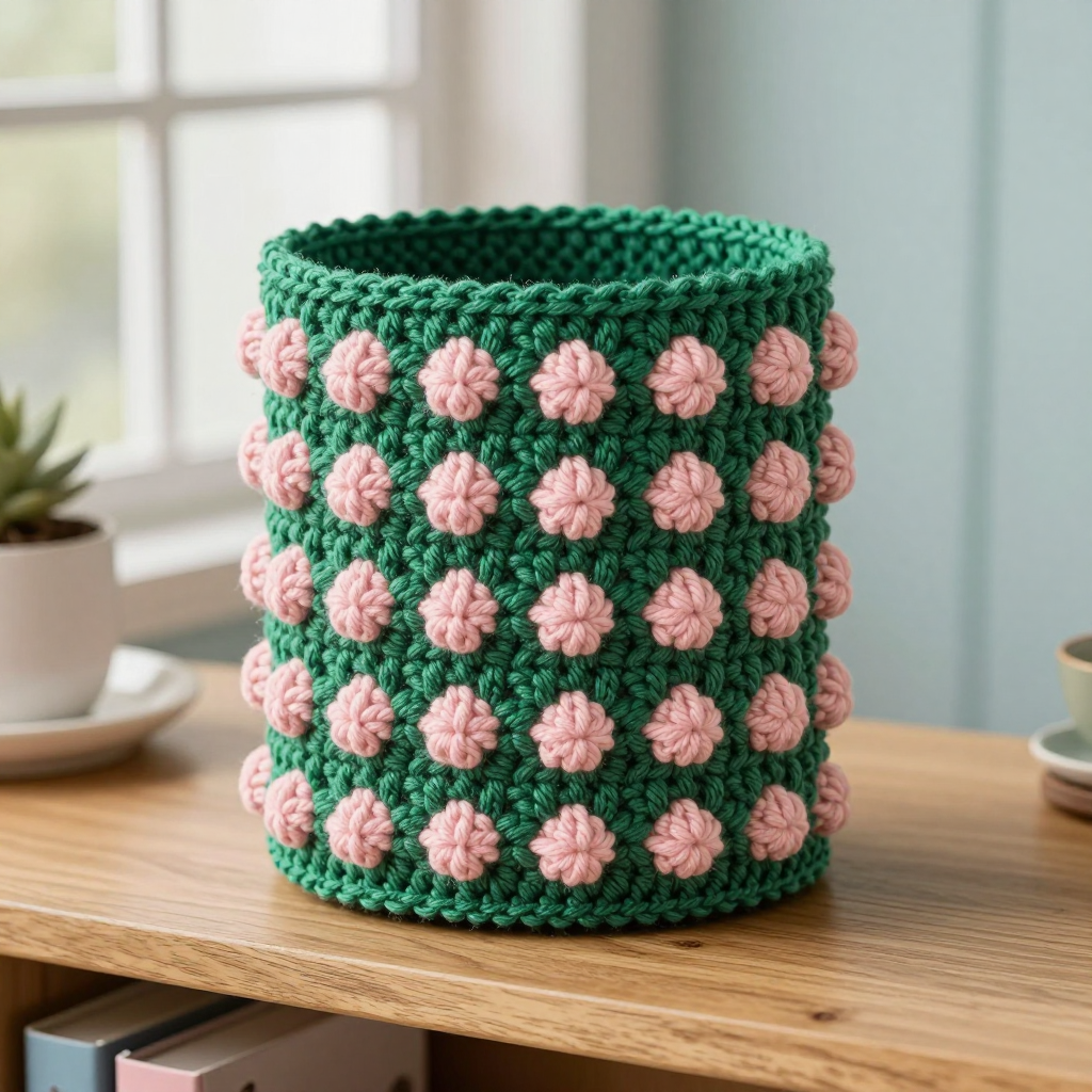 Emerald Offset Bobble Gaiter Free Crochet Pattern