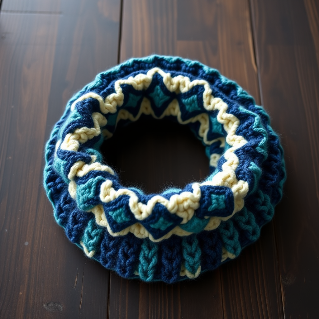 Celestial Lattice Tapestry Crochet Cowl Free Pattern – Diamond Ladder Weave