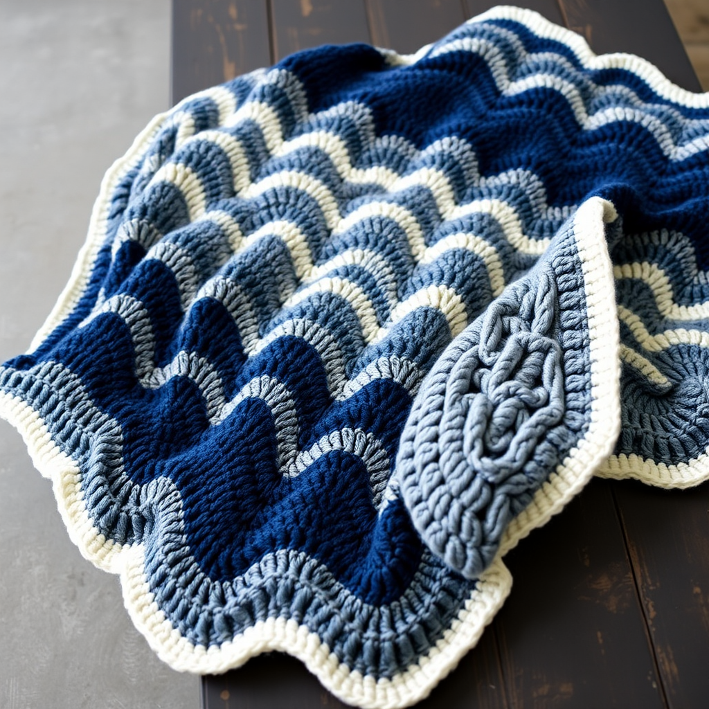 Midnight Mirage Ripple Afghan Free Pattern – A Celestial Crochet Throw