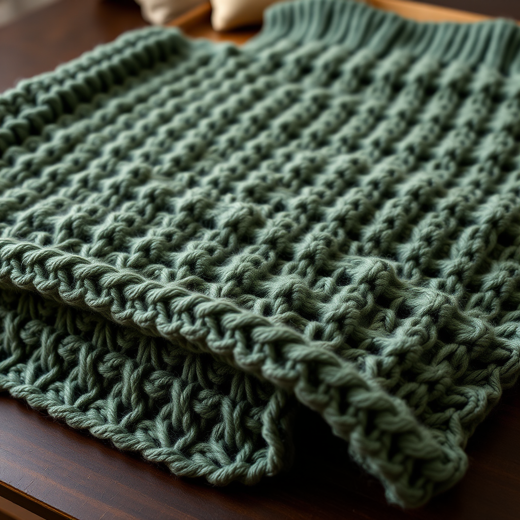 Whispering Pines Chunky Knit Throw Blanket Pattern