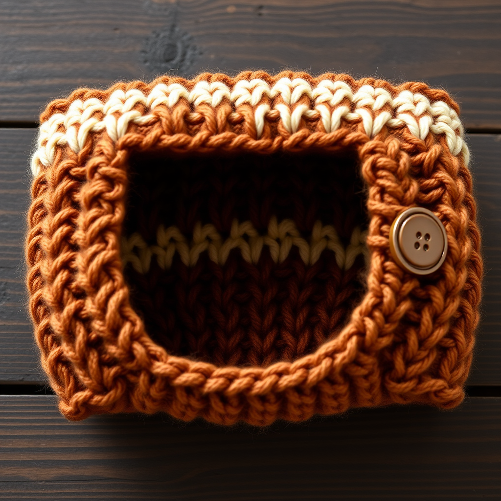 Cinnamon Swirl Coffee Cozy Free Knitting Pattern – Textured Barista Sleeve