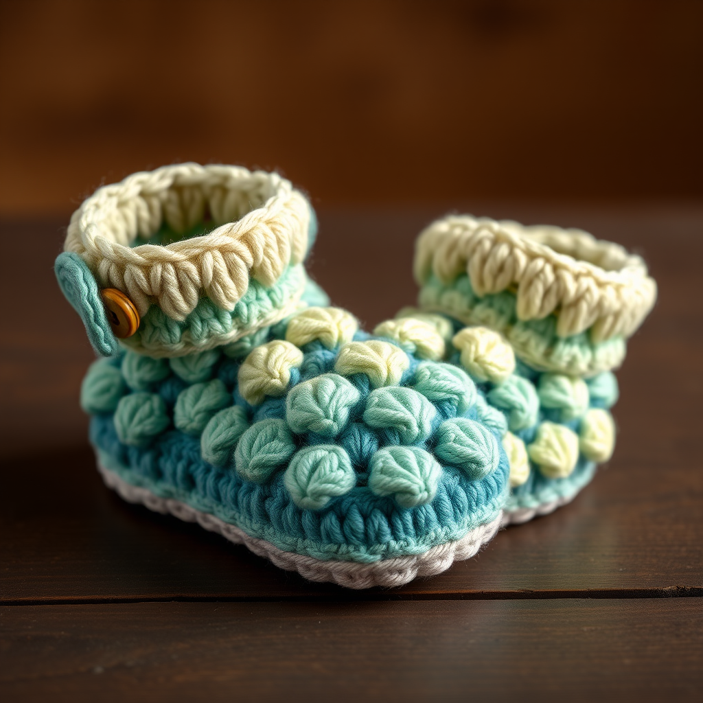 The Dewdrop Dragon Scale Booties: A Crocodile Stitch Free Pattern