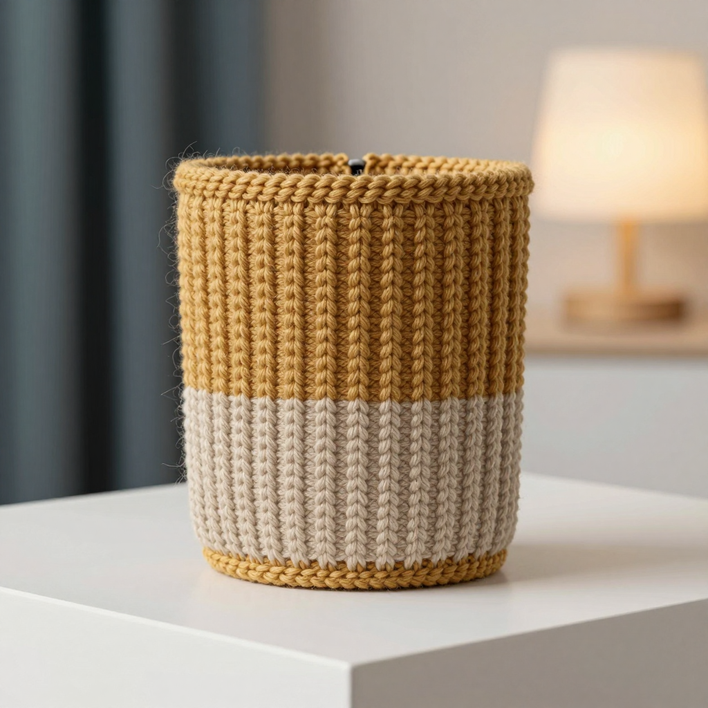 Woven Look Basketweave Cup Cozy Free Knitting Pattern