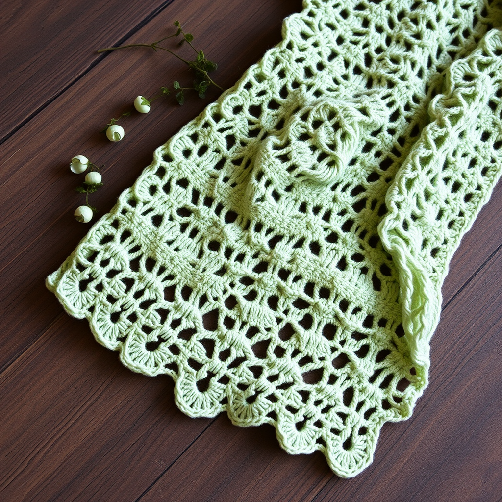 Meadow Mist Lace Scarf Free Pattern