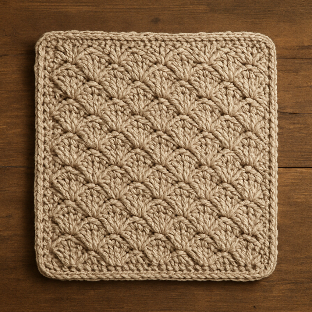Crochet Textured Waves Decorative Mat Free Pattern