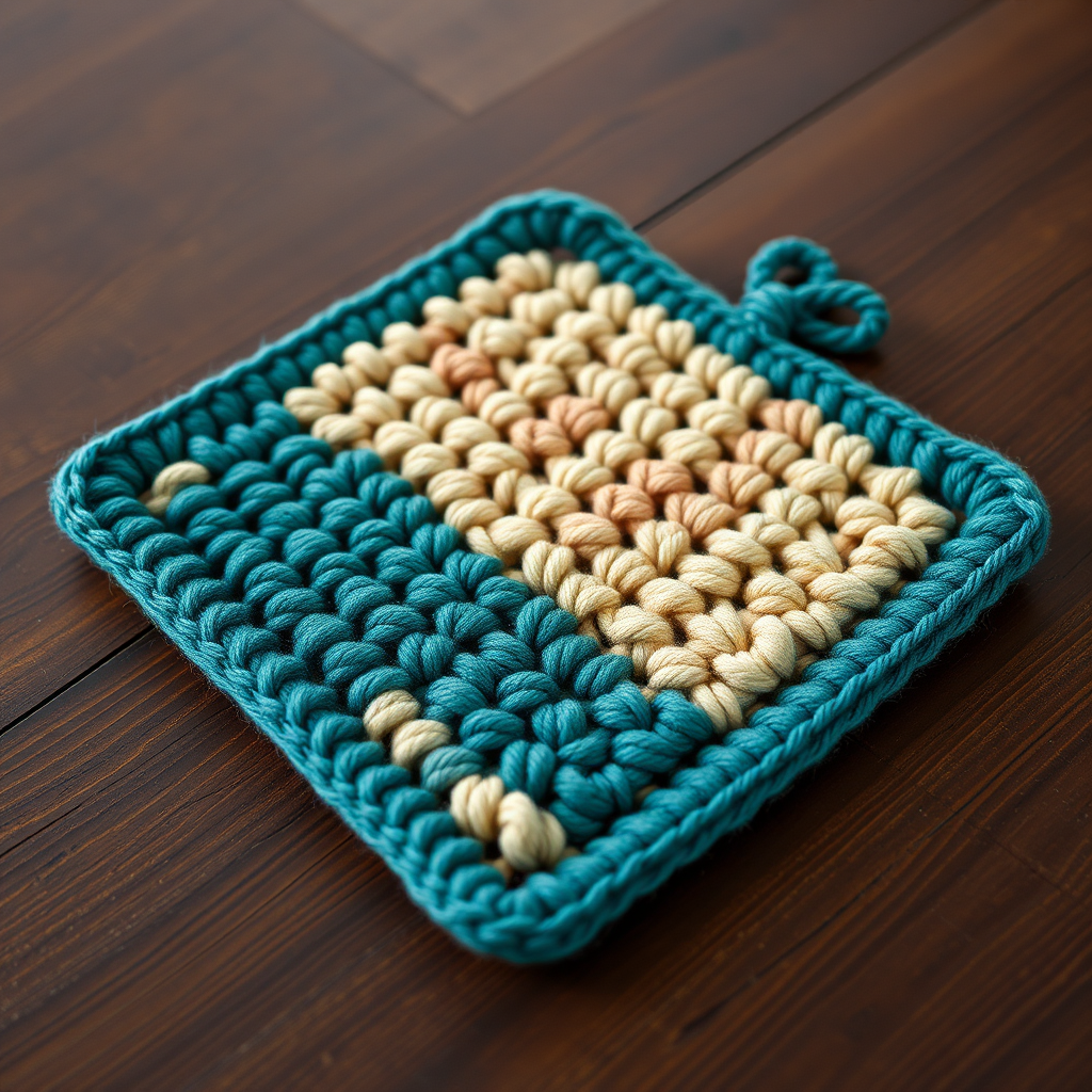 The Double-Dipped Diagonal: A Free Crochet Pattern for a Thick, Two-Tone Potholder