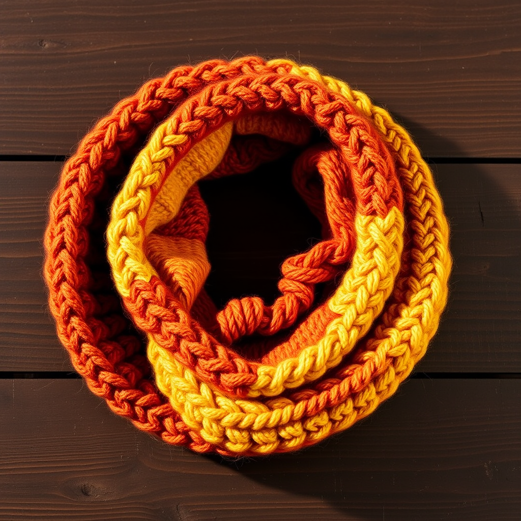 Ember Dune Infinity Cowl Free Pattern – Textured Knit with Gradient Yarn