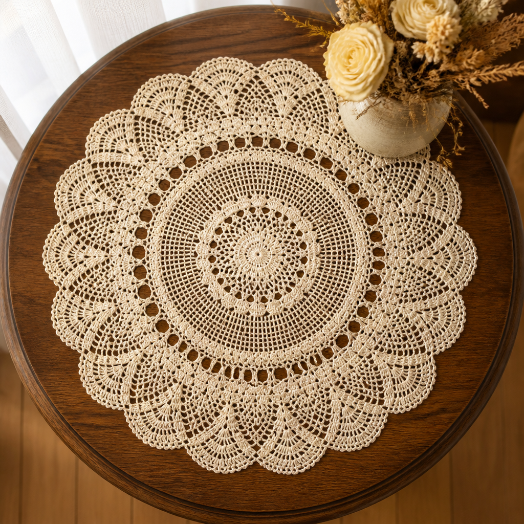 Crochet Elegant Detailed Lace Doily Free Pattern