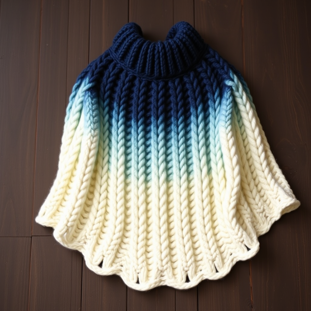 Aurora Alpine Poncho Free Knitting Pattern – Cozy Nordic-Inspired Winter Wrap