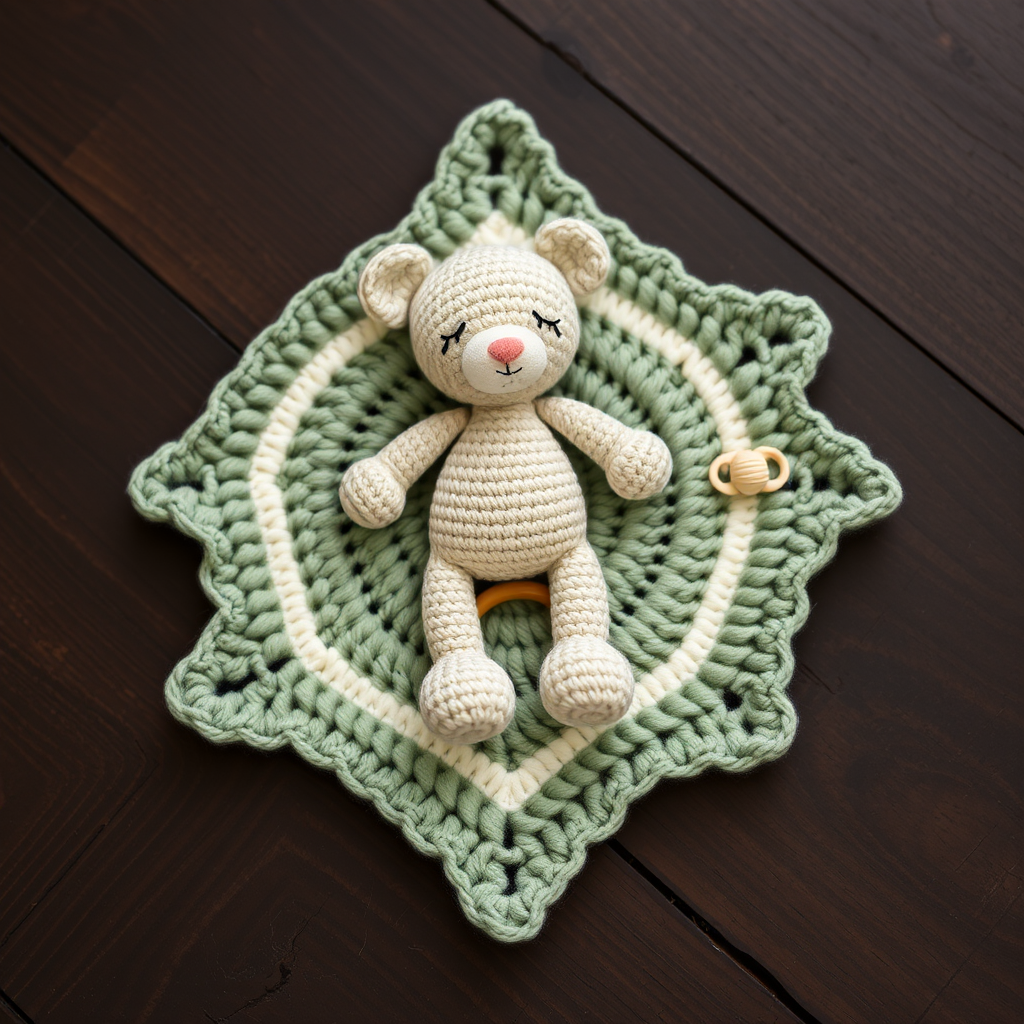 Drowsy Dewdrop Teether Lovey Free Pattern – Crochet a Cloud-Soft Sleepy Bear
