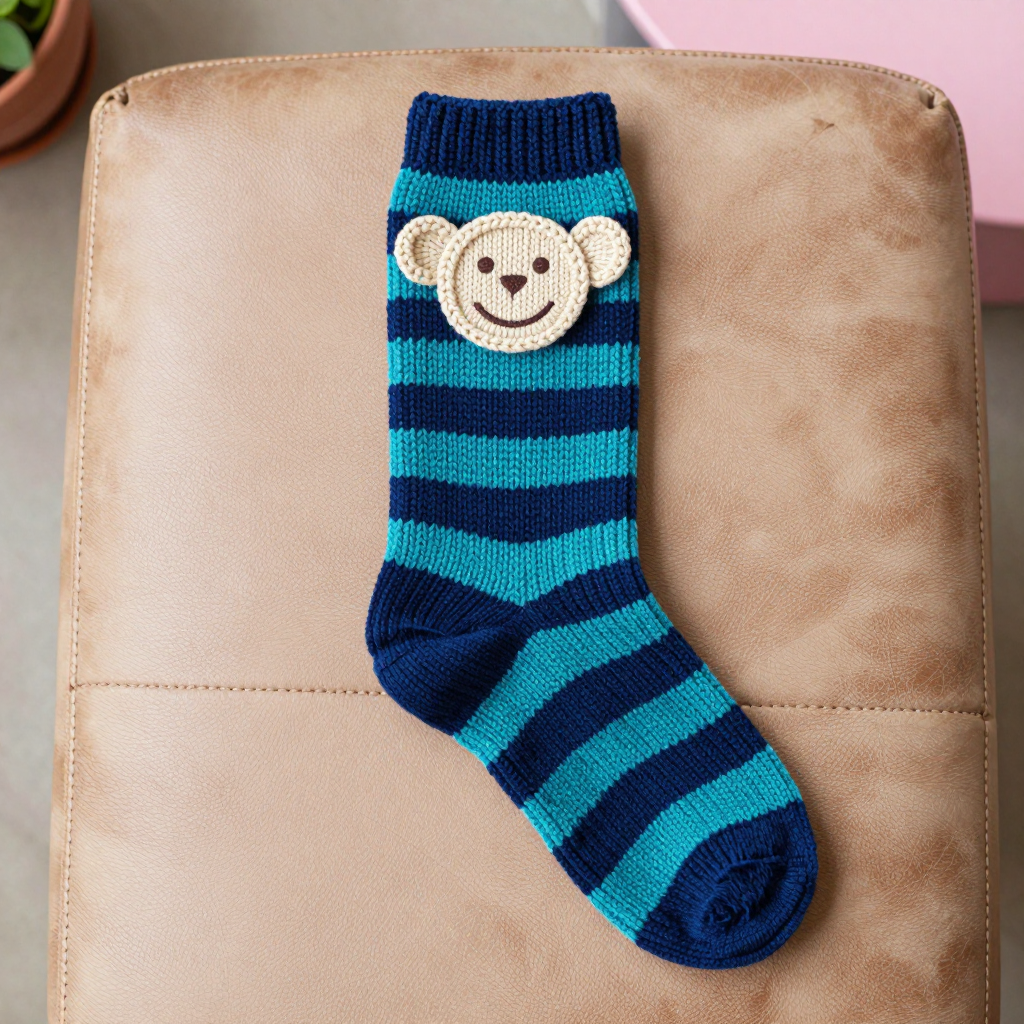 Free Pattern: Low Tide Knit Monkey Phone Sock in Ocean-Blue Velvet