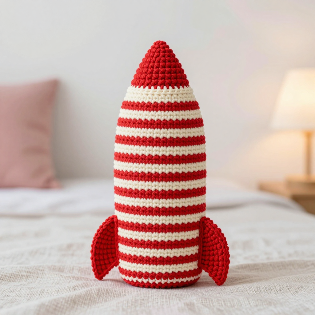 Retro Rocket Jet Pouch Free Crochet Pattern