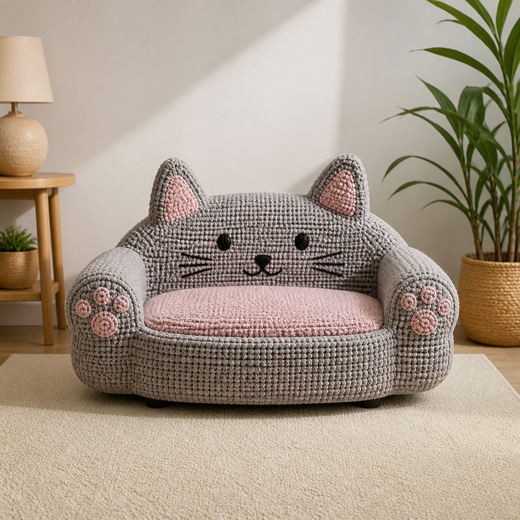 Crochet Adorable Cozy Cat Couch Amigurumi Free Pattern