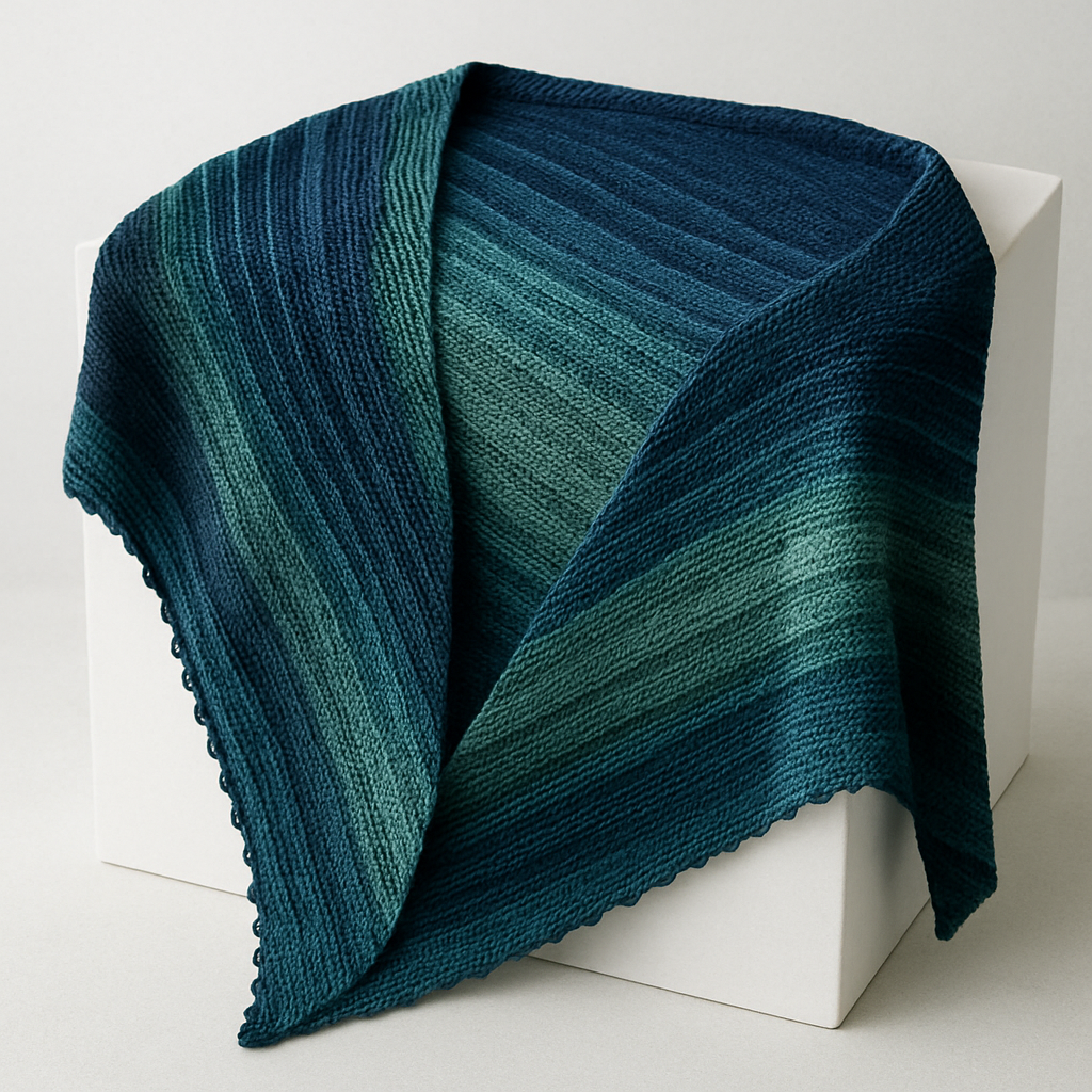 Dark Academia Ocean Blues Shawl - Free Pattern